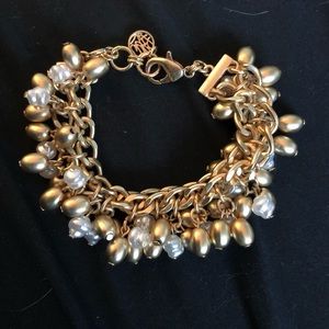 Lilly Pulitzer Beaded Gold & Pearl Clasp Bracelet